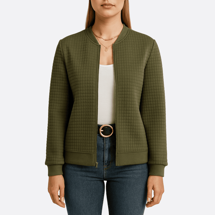 Drune | Damen Gequiltete Jacke Relaxed Fit Reißverschluss Vorderseite
