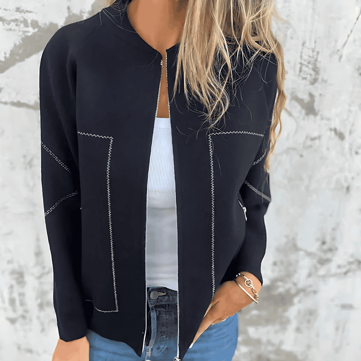 Drune | Frauen Stilvolle Reißverschlussjacke Bequemer Stoff