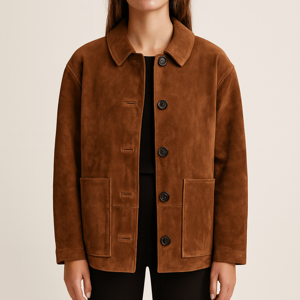 Drune | Damen Wildleder Winterjacke Oversized Stil