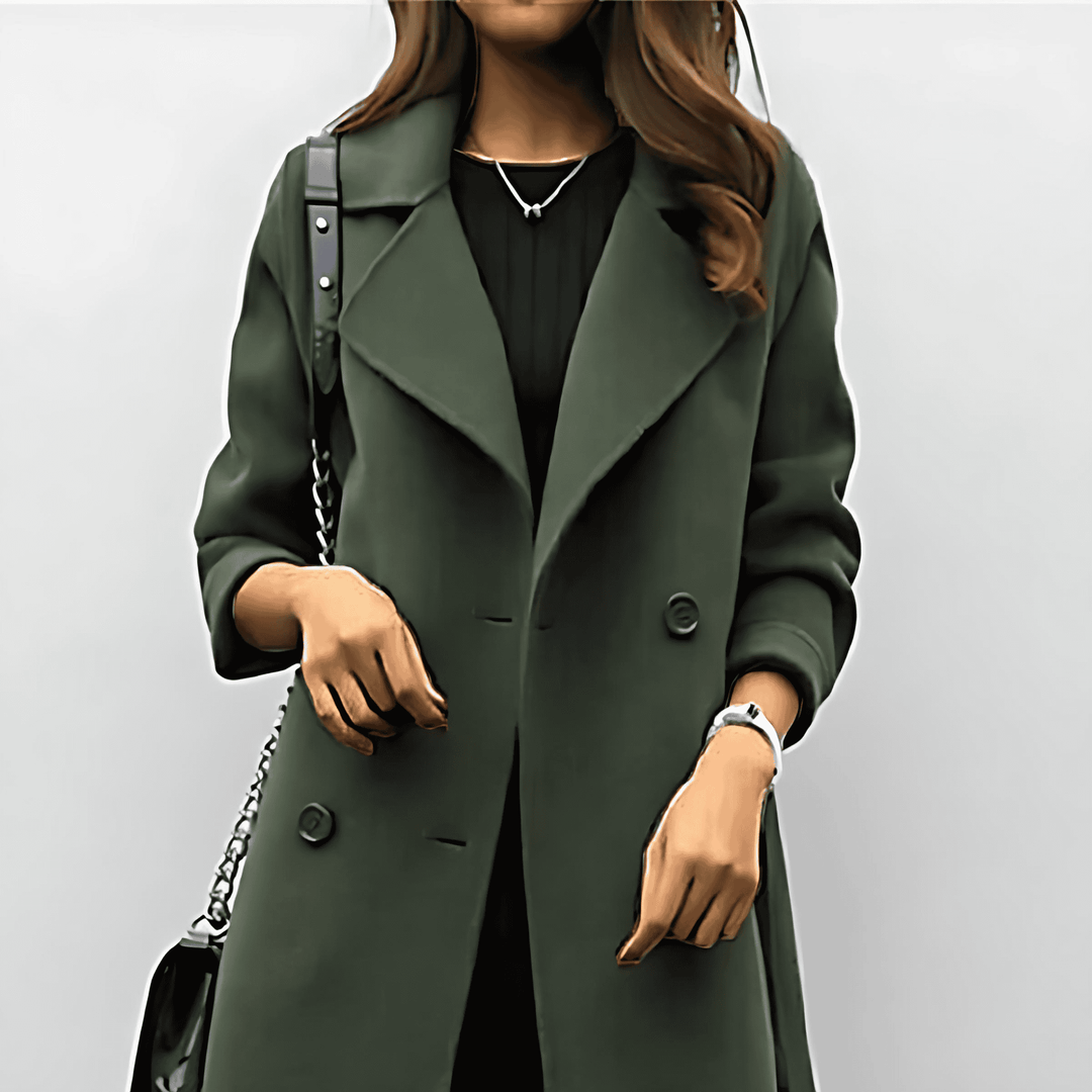 Drune | Damen Tailored Woll Duster Hoher Kragen