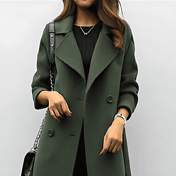 Drune | Damen Tailored Woll Duster Hoher Kragen