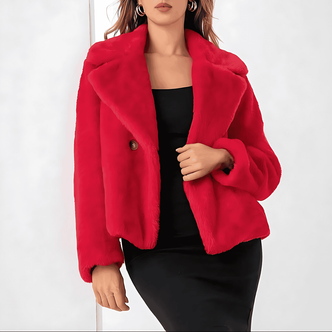 Drune | Damen Trendy Teddyjacke Weiche Mode Niedrig