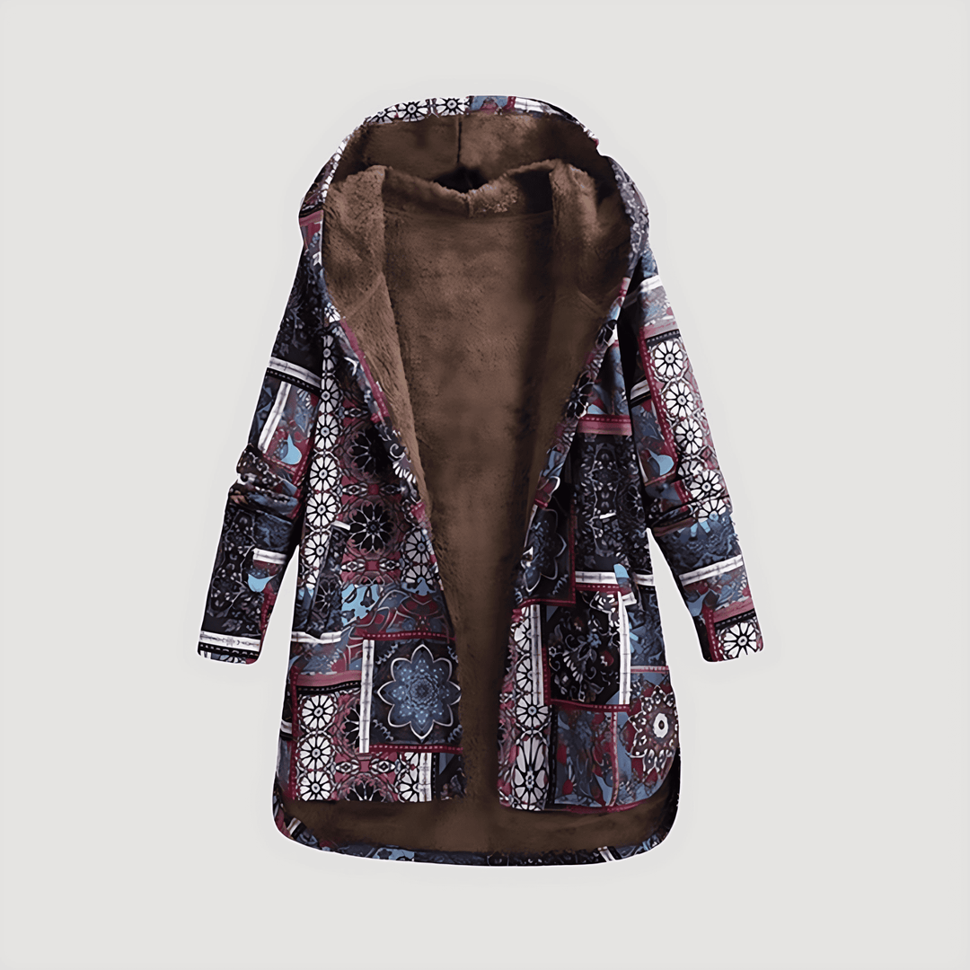Drune | Damen Kapuzen Kunstfell Lange Winterjacke