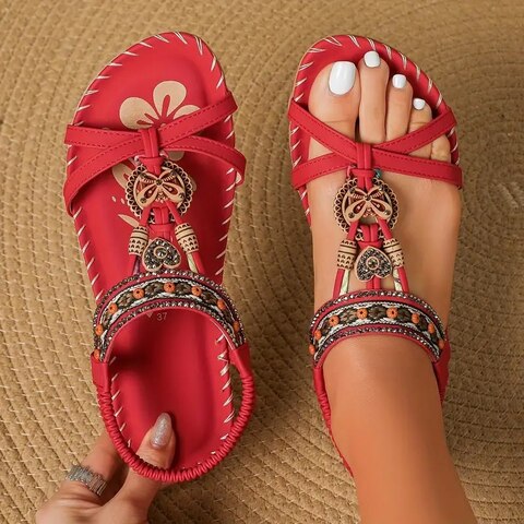 Drune | Boho Flache Sandalen