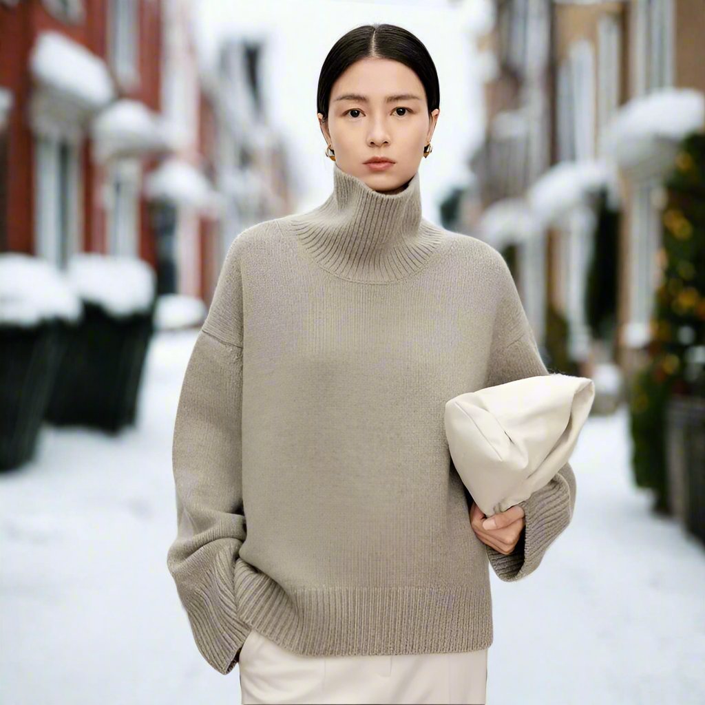 Drune | Rollkragenpullover - Gestrickte Wollmischung - Oversized Fit - Weich und Warm