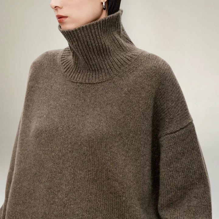 Drune | Rollkragenpullover - Gestrickte Wollmischung - Oversized Fit - Weich und Warm