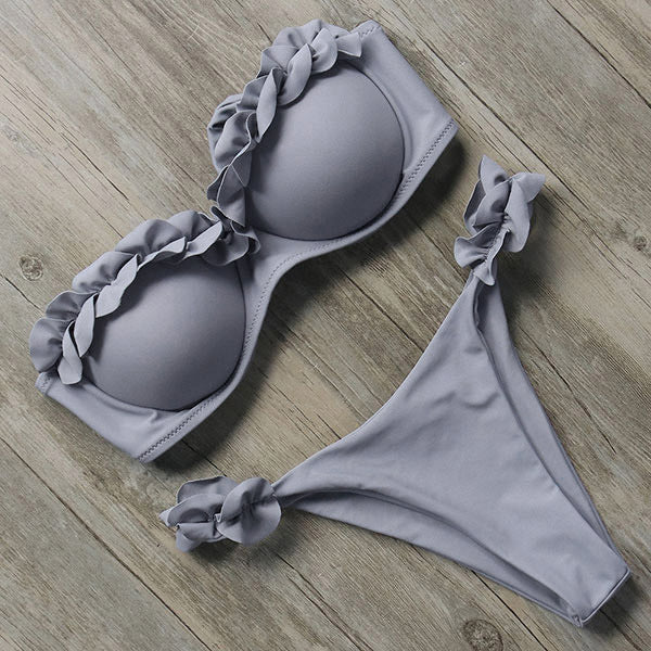 Drune | Push-Up-Bikini-Set mit Rüschen für Damen