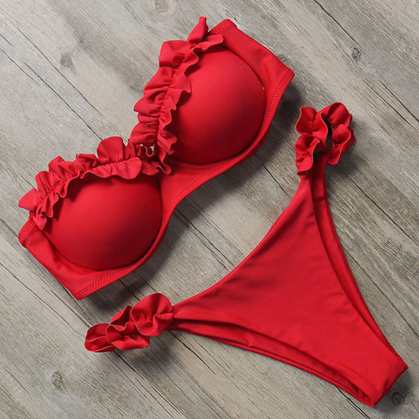 Drune | Push-Up-Bikini-Set mit Rüschen für Damen