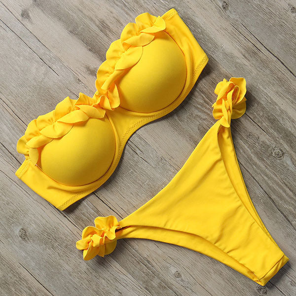 Drune | Push-Up-Bikini-Set mit Rüschen für Damen