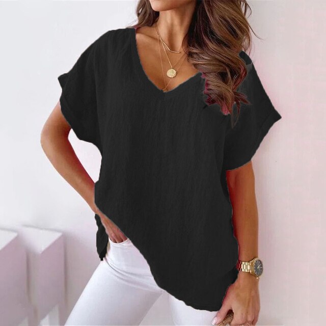 Drune | Lässiges Damen V-ausschnitt Shirt