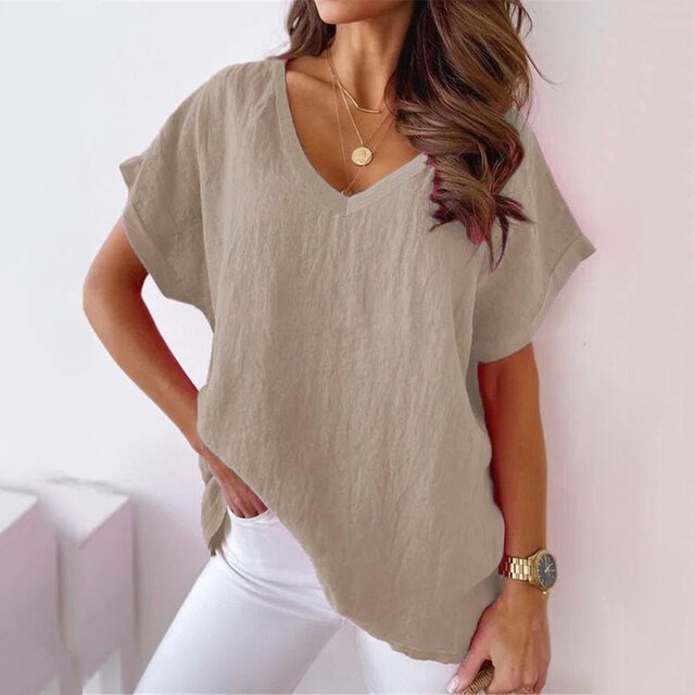 Drune | Lässiges Damen V-ausschnitt Shirt