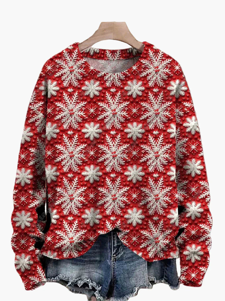 Drune | Weihnachtspullover mit festlichen 3D-Stickereien - Ideal für die Feiertage, Party & Winter