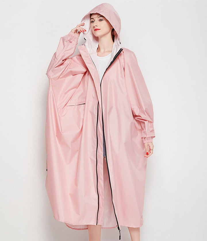 Drune | Lange Regenjacke mit Poncho