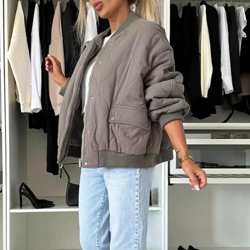 Drune | Damen Bomberjacke mit Gefüttertem Schnitt