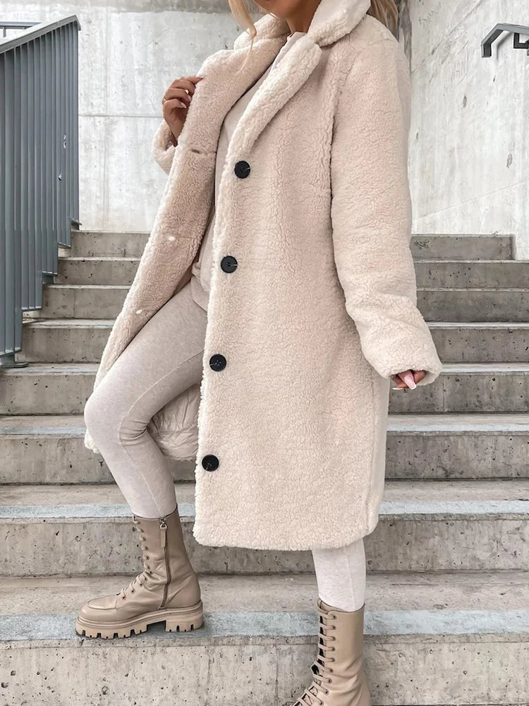 Drune | Fleece lange Winterjack für Damen - weiche und warme Jacke