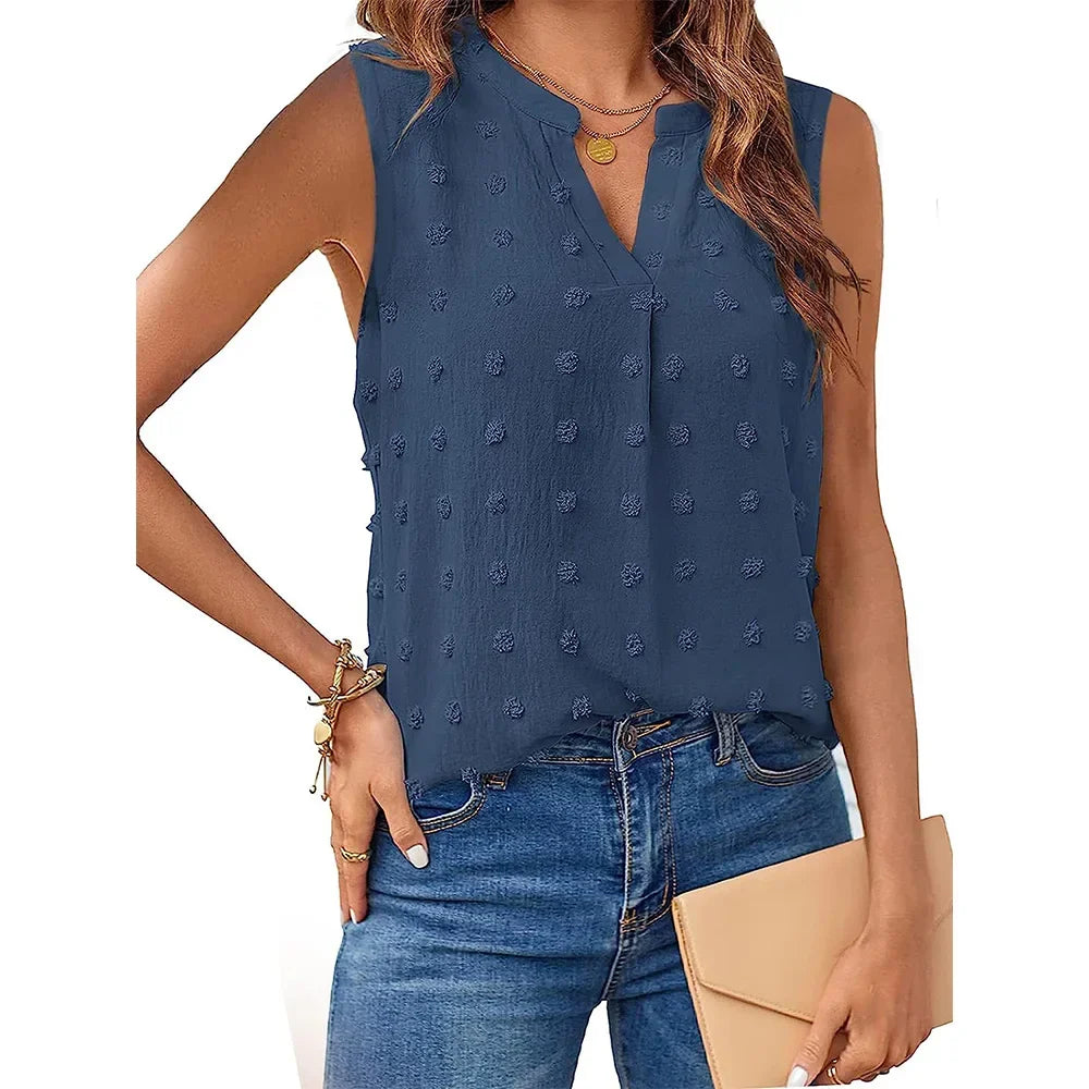 Drune | Damen Tops Sommer Tank Top für Frauen Ohne Ärmel Blusen Frühling Korsett V-Ausschnitt Schöne Legere T-Shirts