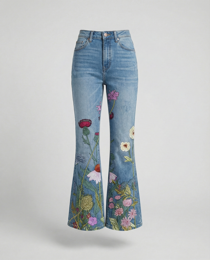 Damen Denim Flared Jeans mit Trendigem Schnitt & Hoher Passform | Drune
