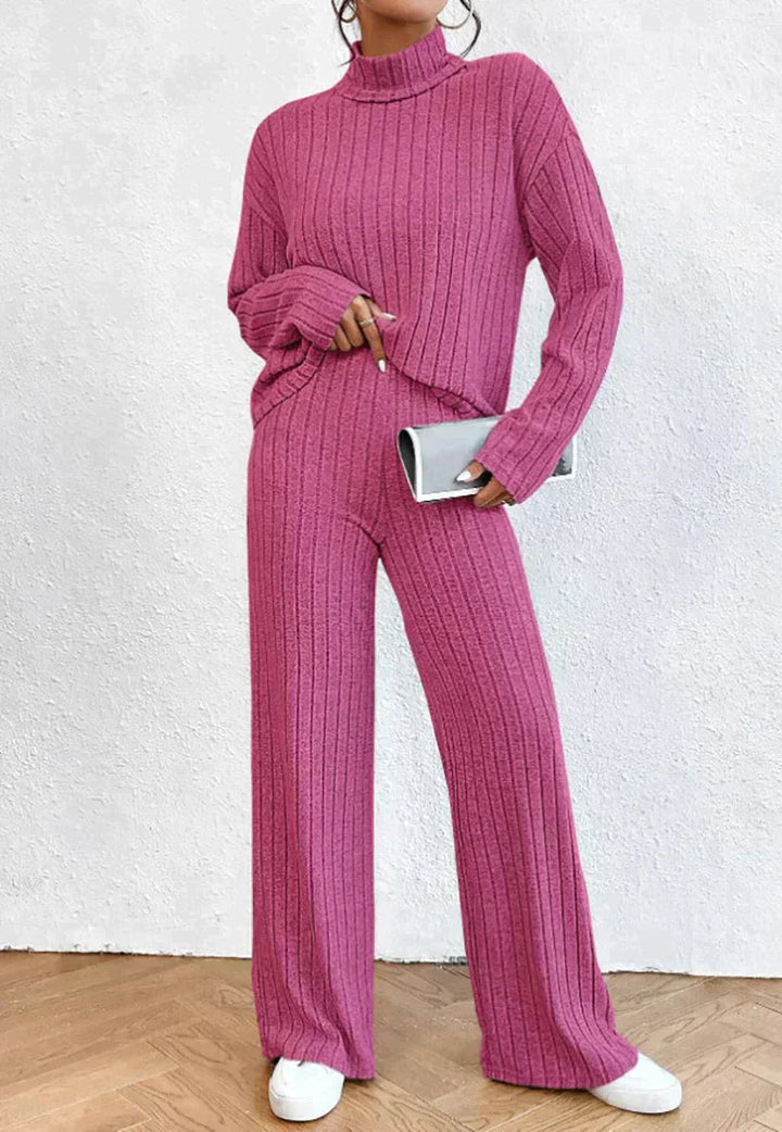 Drune | 2-teiliges strick-set mit rollkragenpullover und hose