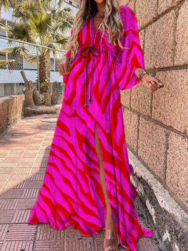 Drune | Elegantes Kleid Mit Druck Für Den Strand