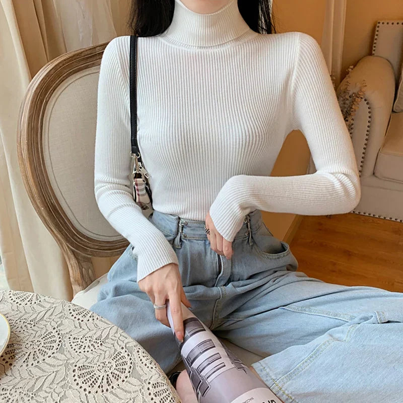 Drune - Damen-Ripp-Turtleneck für elegante Raffinesse