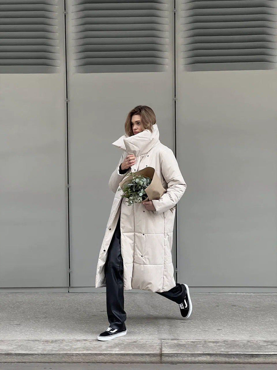 Drune | Langer Wintermantel mit breitem elegantem Kragen