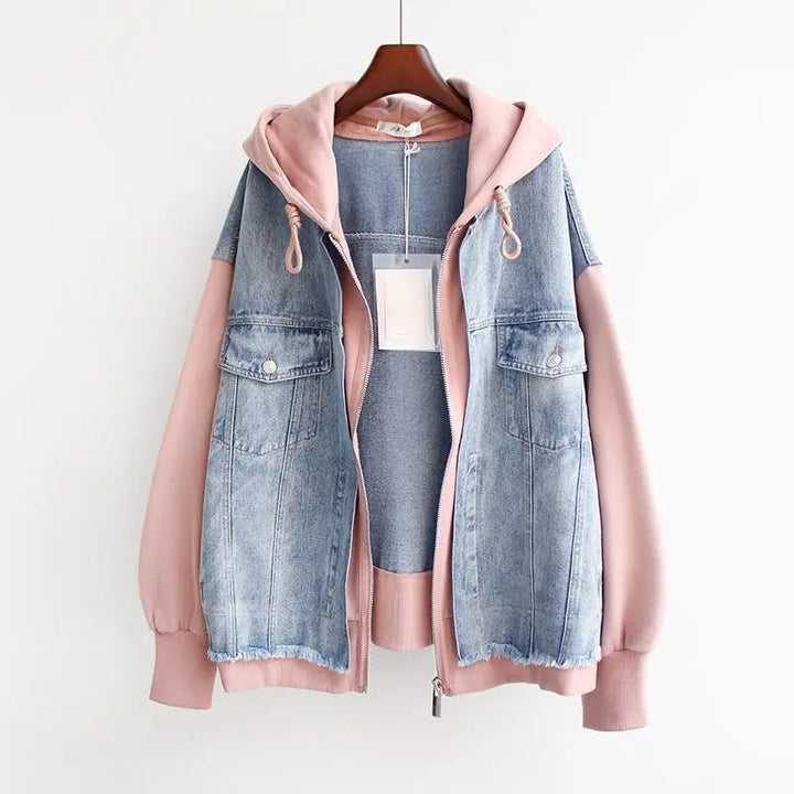Drune | Denim-hoodie Jacke Hybrid Design Trendy und Lässig