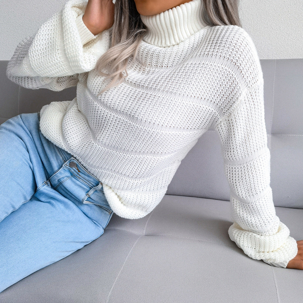 Drune | Rollkragenpullover - Gemütliches Weißes Strick mit Rollkragen