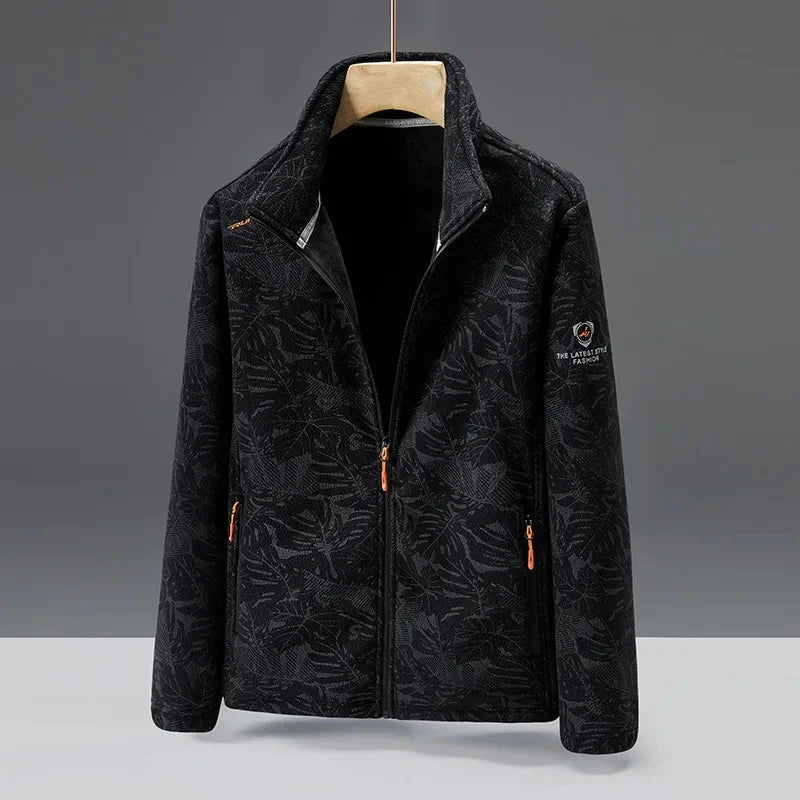 Drune | Fleecejacke Normale Passform Hoher Kragen Reißverschlusstaschen Weiche Textur