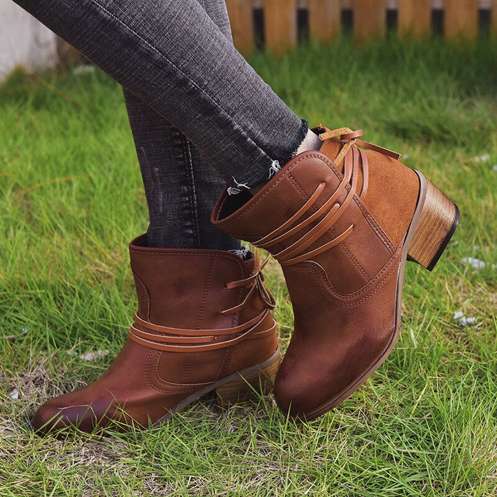 Drune | Damenstiefel Weinlese Schnürstiefel