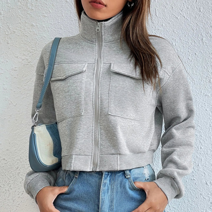 Drune | Bequeme Langärmelige Gekürzte Jacke mit Taschen