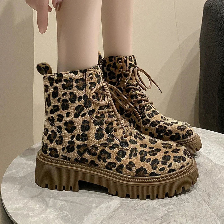 Drune | Leopardenmuster Stiefel