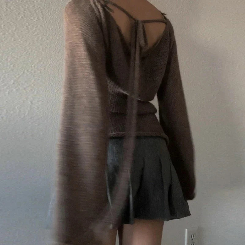 Drune | Lockerer Strickpullover mit Glockenärmeln