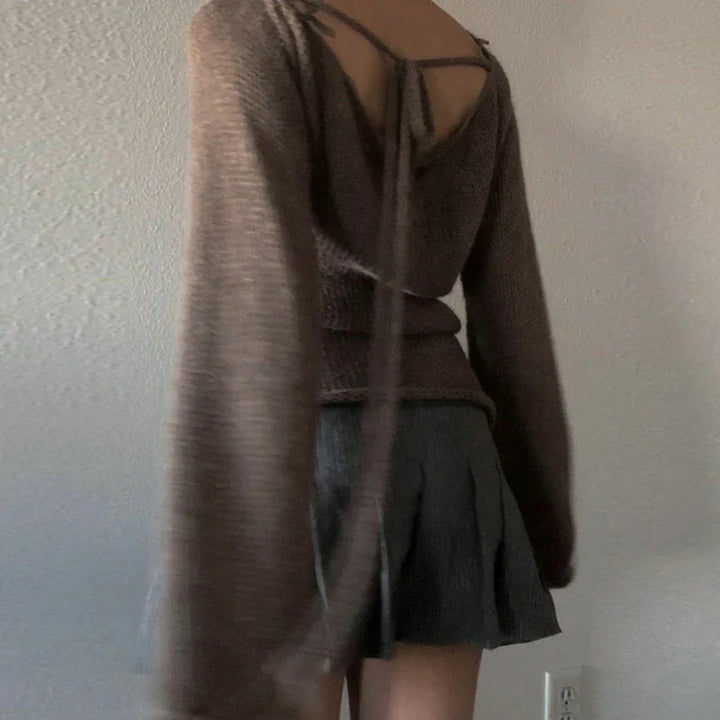 Drune | Lockerer Strickpullover mit Glockenärmeln