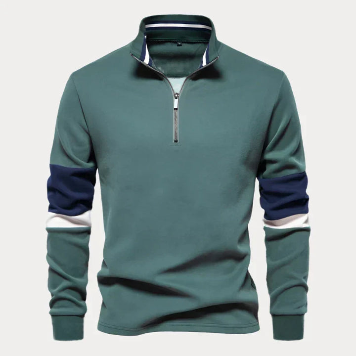 Drune | Stylischer Pullover für Herren mit Stehkragen und Streifen