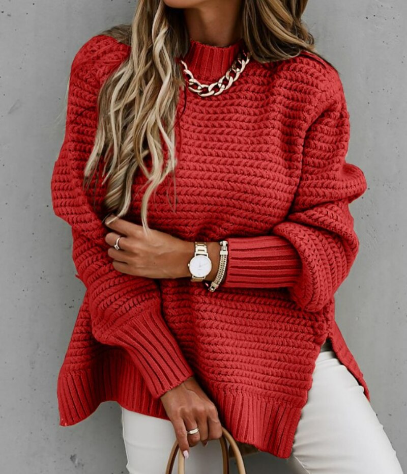Drune | Strickpullover - Oversized Passform - Rundhalsausschnitt - Lange Ärmel - Weich und Bequem