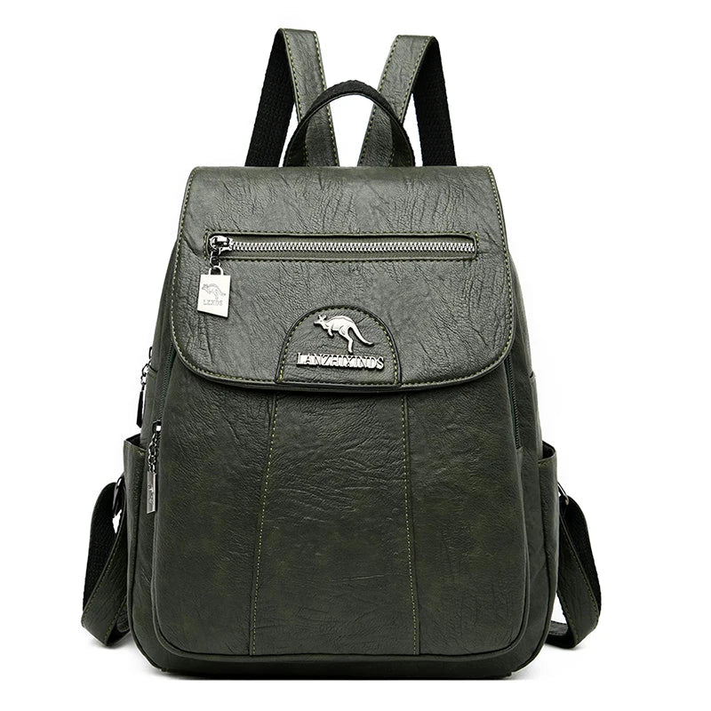 Drune | Großer Leder Rucksack Mit Diebstahlschutz Für Damen