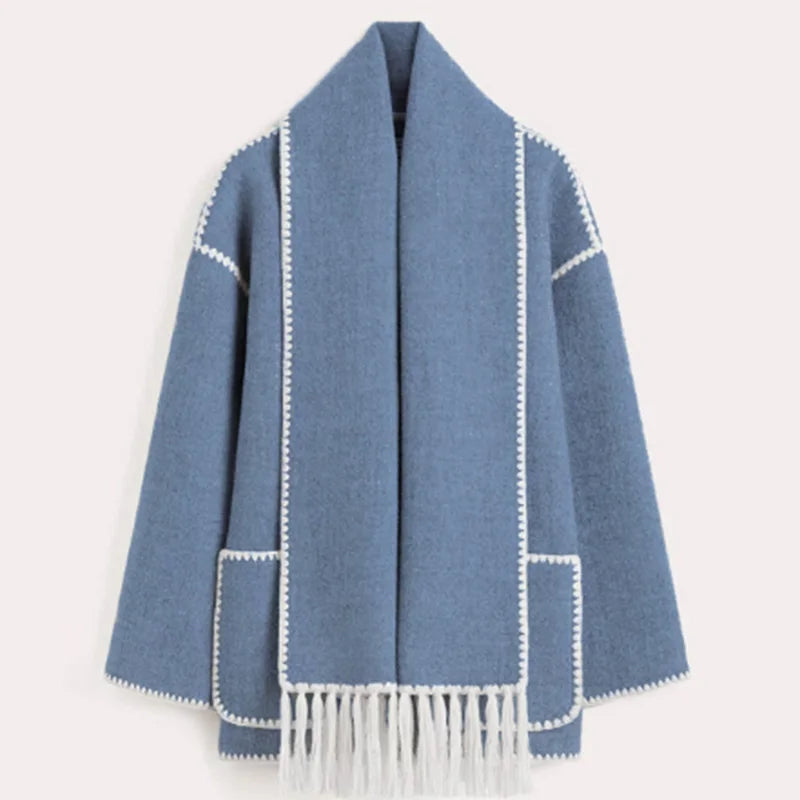 Drune | Eleganter Damenmantel mit Schal Stylischer Wintermantel