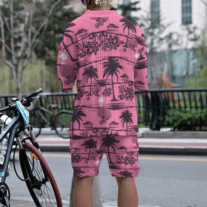 Drune Set - Rosa Palmen - Jacquard - Sommer