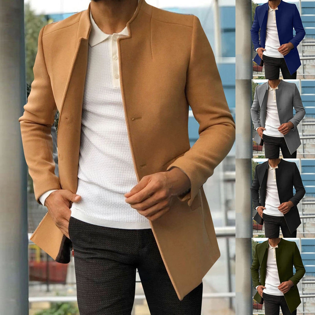 Drune | Herren Langer Wintermantel Mit Geradem Figurbetonendem Design