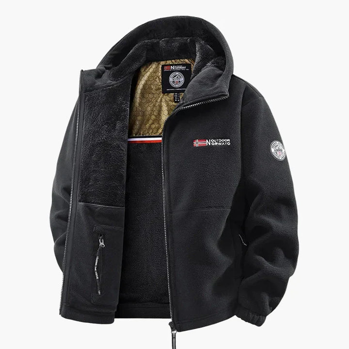 Drune | Outdoor-Fleecejacke mit Kapuze - Skandinavischer Stil für Winter & Freizeit