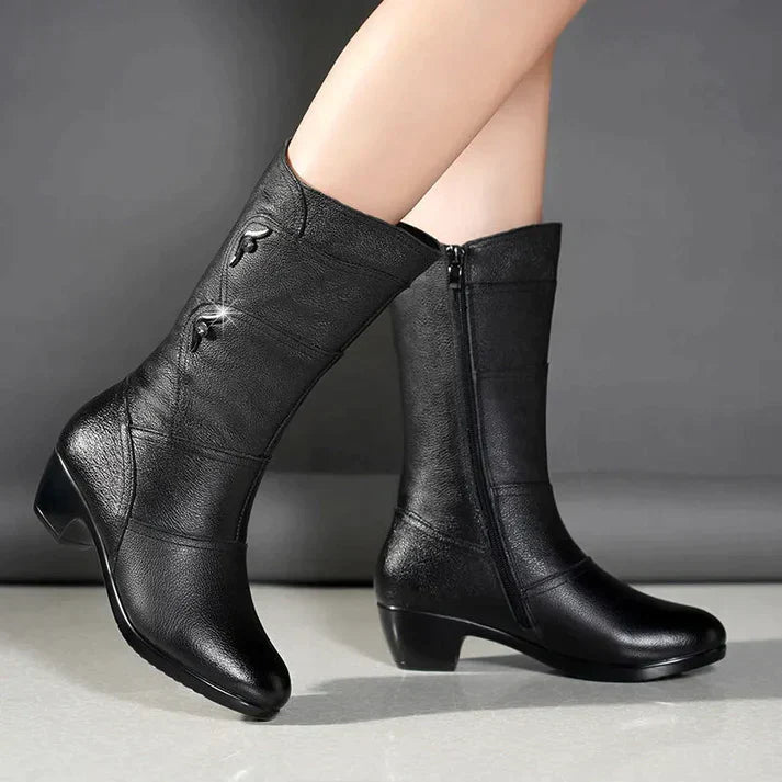Drune | Schwarze Stiefel Mit Blockabsatz - Winter