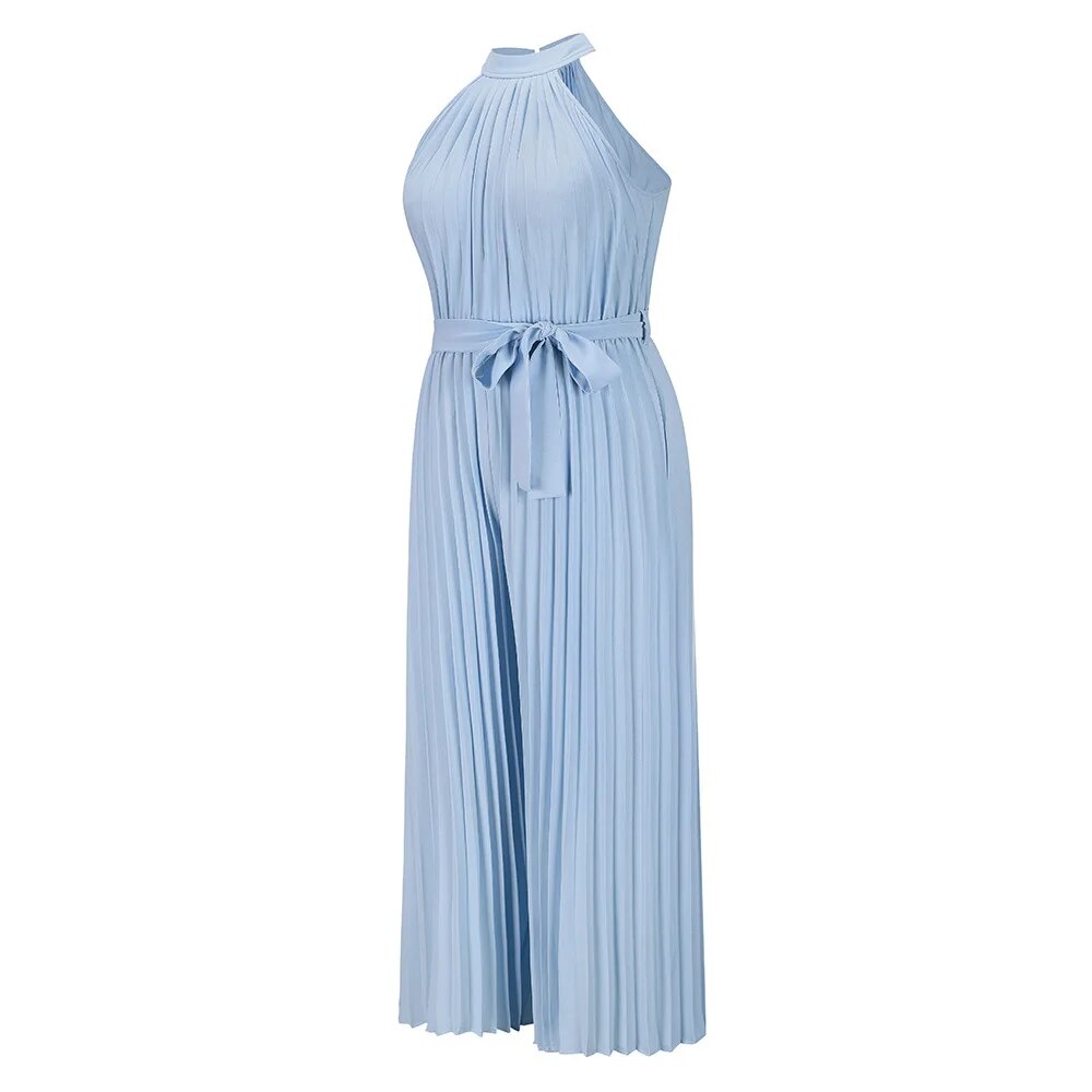 Drune | Plissierter Overall mit Neckholder und Gürtel
