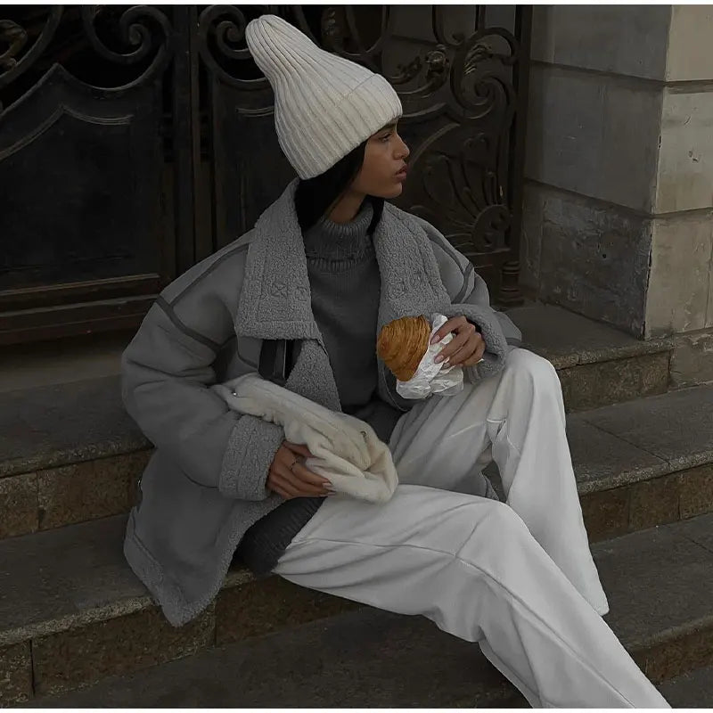 Drune | Winterjacke mit Fleece Gefüttert Reißverschluss Pilotenjacke Winterjacke für Damen