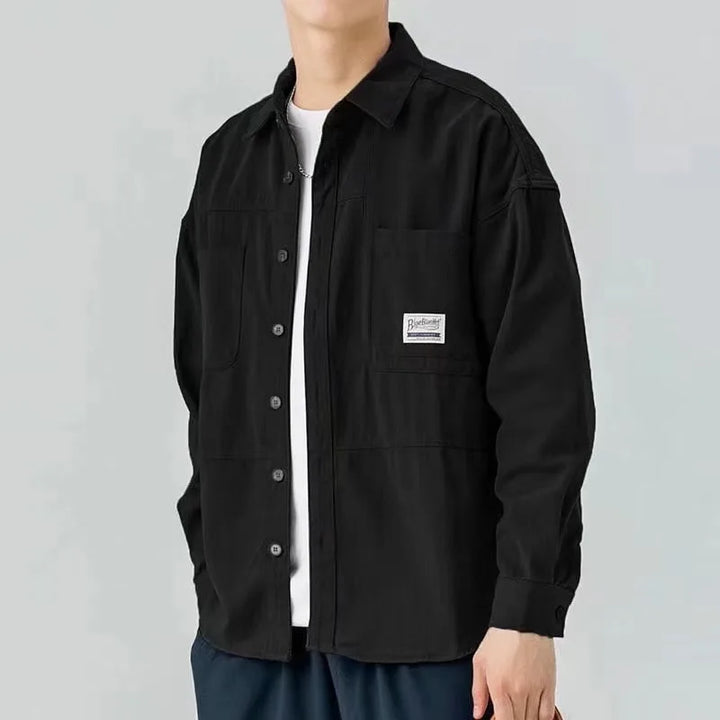 Drune | Weinlese Hemdjacke Mit Langen Ärmeln