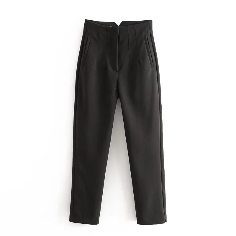 Drune Vintage Hose mit geradem Reißverschluss und erhöhter Taille