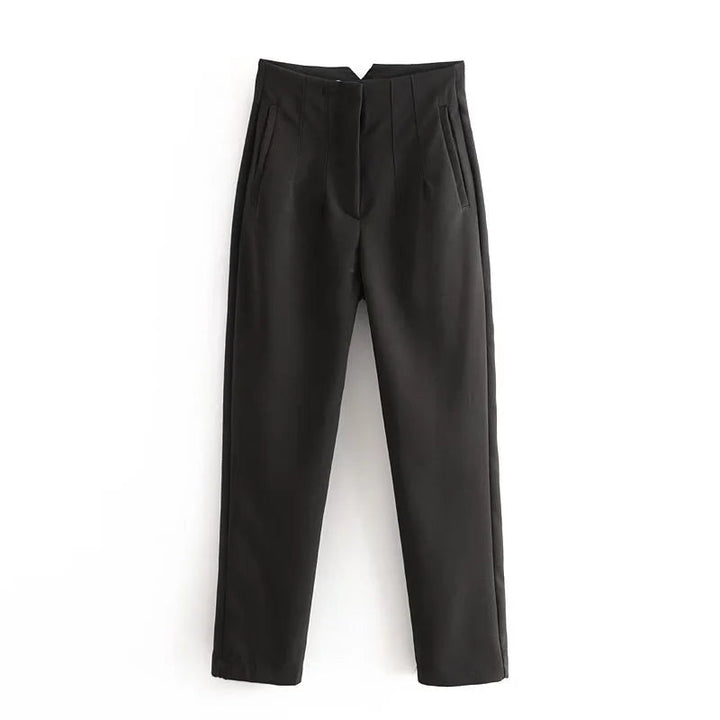 Drune Vintage Hose mit geradem Reißverschluss und erhöhter Taille