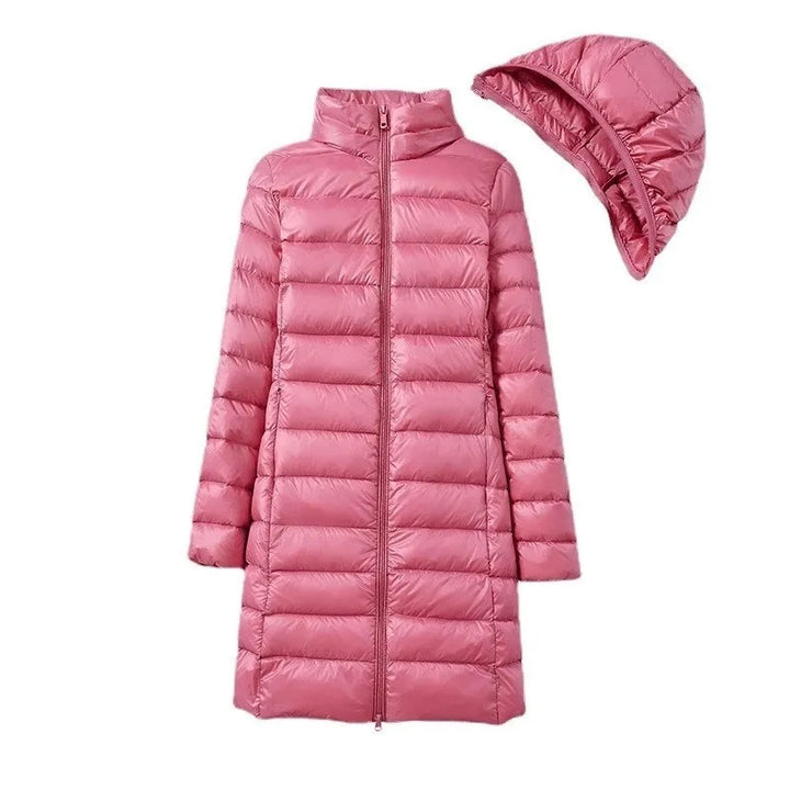 Drune | Lange Damen Daunenjacke Mit Abnehmbarem Kapuzen