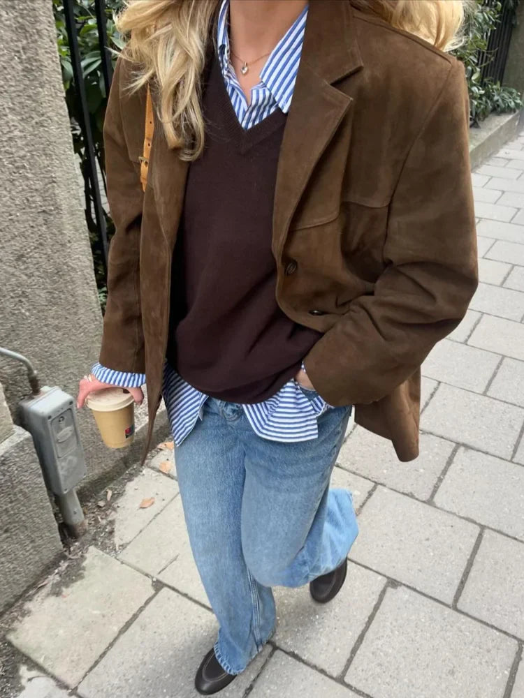Drune | Braune kurze Jacke für Frauen
