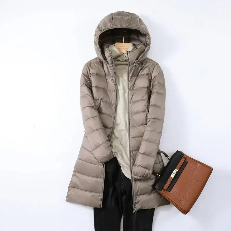 Drune | Damen Tragbarer Puffer-Mantel mit Abnehmbarer Kapuze