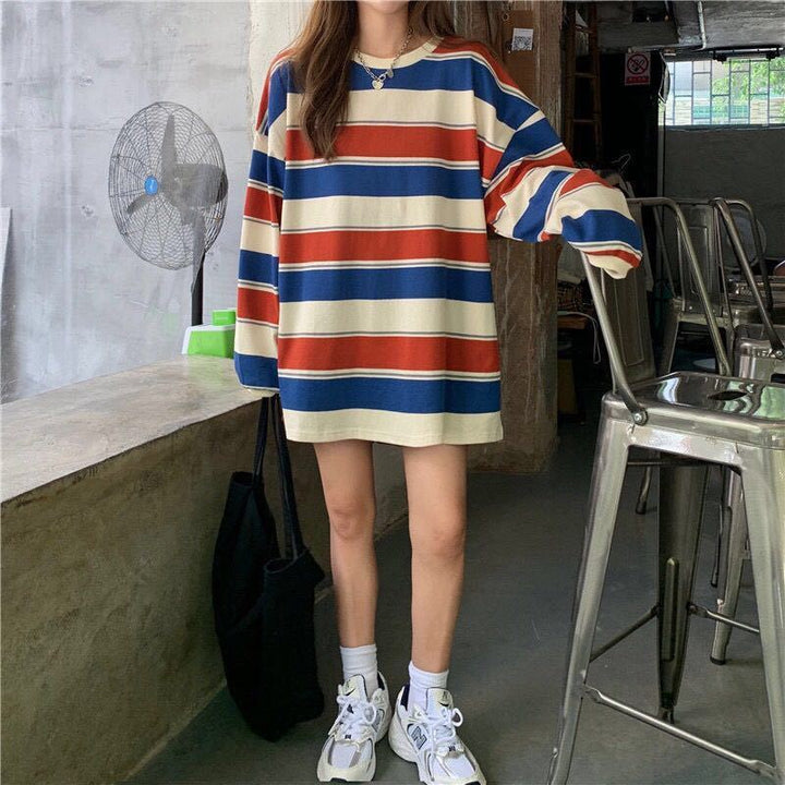 Drune | Vintage Langarmgestreifter Pullover